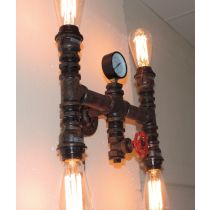 Steam Series ES 25W X 4 AGED IRON PIPE WALL LAMP With Globes STEAM3 Cla Lighting  