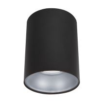 SURFACE GU10 Round Surface Mounted Fixed Downlight Black With Silver Diffuser - SURFACE18A