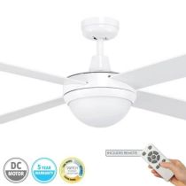 TEMPEST DC 52″ Ceiling Fan with Light (19573/05) White BRILLIANT LIGHTING