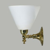 Koscina 1 Light Wall Light - Cono Opal Matt / Polished Brass
