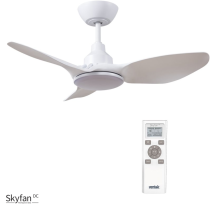 SKYFAN - 36"/900mm Glass Fibre Composite 3 Blade DC Ceiling Fan with 20W Tri CCT LED Light - White - Indoor/Covered Outdoor  - SKY903WH-L