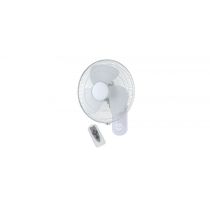 ZEPHYR II - 40cm Remote Controlled 3 Speed Oscillating Wall Mounted Fan - White - High Airflow - ZEP40R