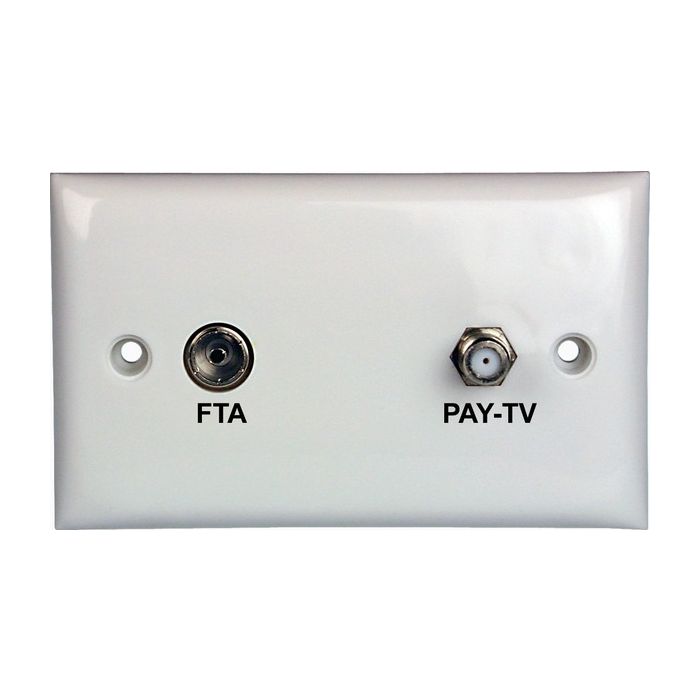 Wallplate Single F Type & Pal Connections