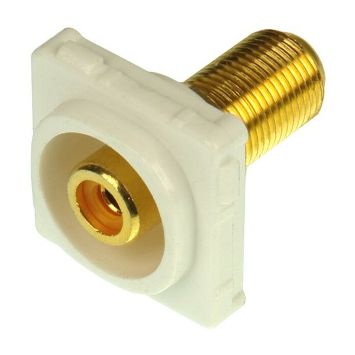 Digitek Recessed White RCA Female to F Female Insert - Orange