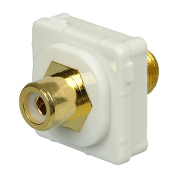 Digitek White RCA Female to F Female Insert - White