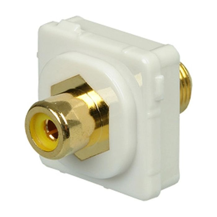 Digitek White RCA Female to F Female Insert - Yellow