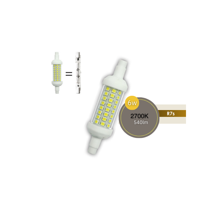 6W R7S LED DOUBLE ENDED LINEAR 78MM WARM WHITE LUS21105