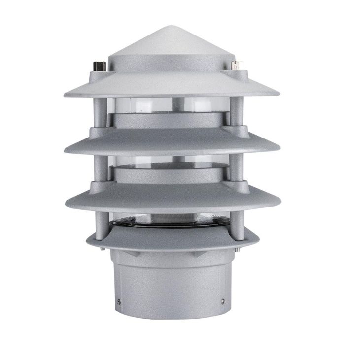 Three Tier Bollard Head Post Top Light Silver - 10702