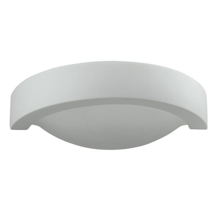 Belfiore Frosted Glass 240V E27 Raw Ceramic Wall Light - 11122	