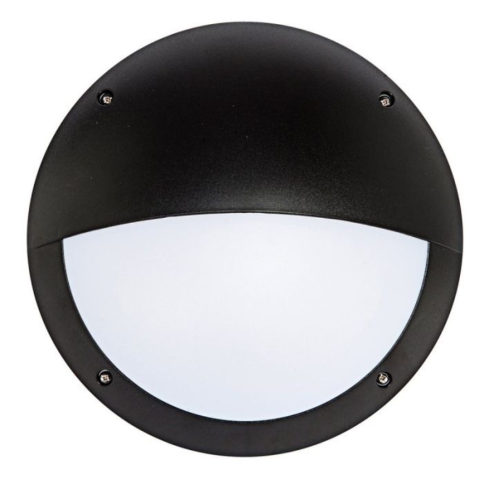 HARDY LED Round Bunker Wall Light with Eyelid - Black