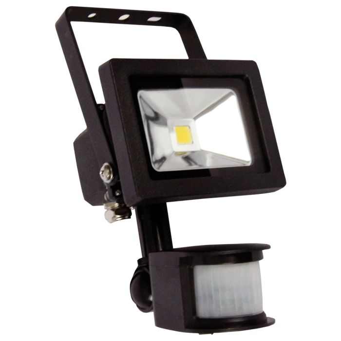 FOCO 10W LED SENSOR FLOOD LIGHT BLACK IP44