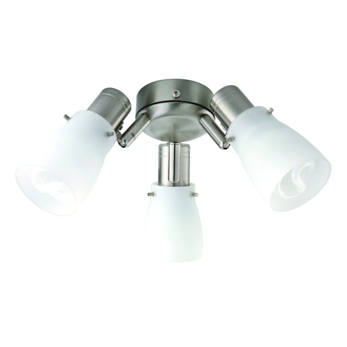 Macedon 3 Light Ceiling Fan Light Kit Brushed Chrome