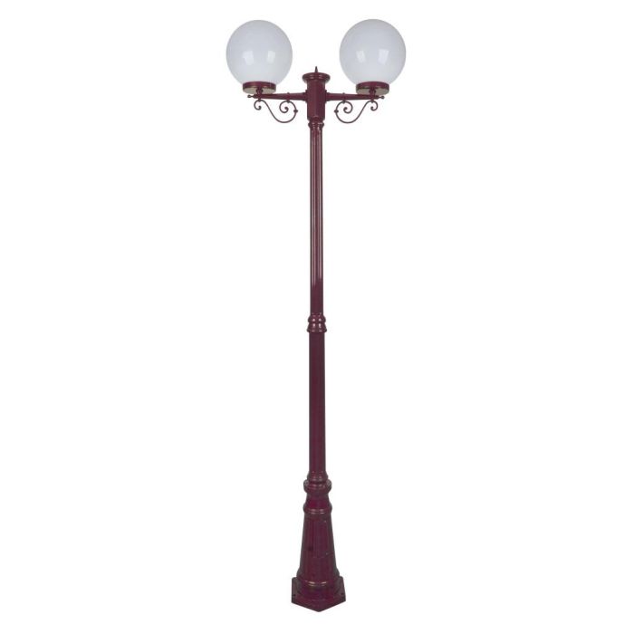 Siena Twin 25cm Spheres Tall Post Light Burgundy - 15616