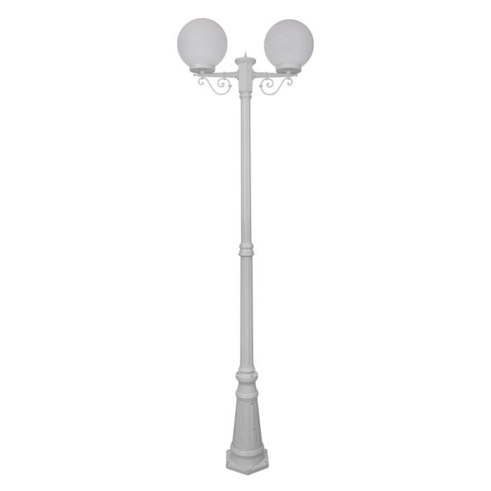 Siena Twin 25cm Spheres Tall Post Light White - 15619	