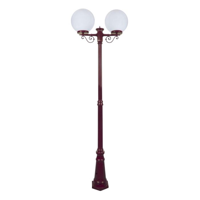 Siena Twin 30cm Spheres Tall Post Light Burgundy - 15622	