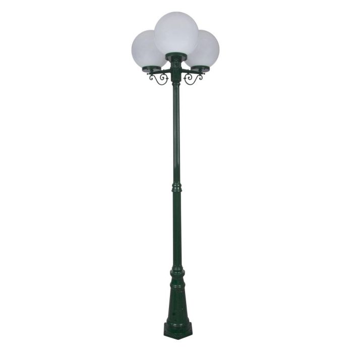 Siena Triple 30cm Spheres Tall Post Light Green - 15635	