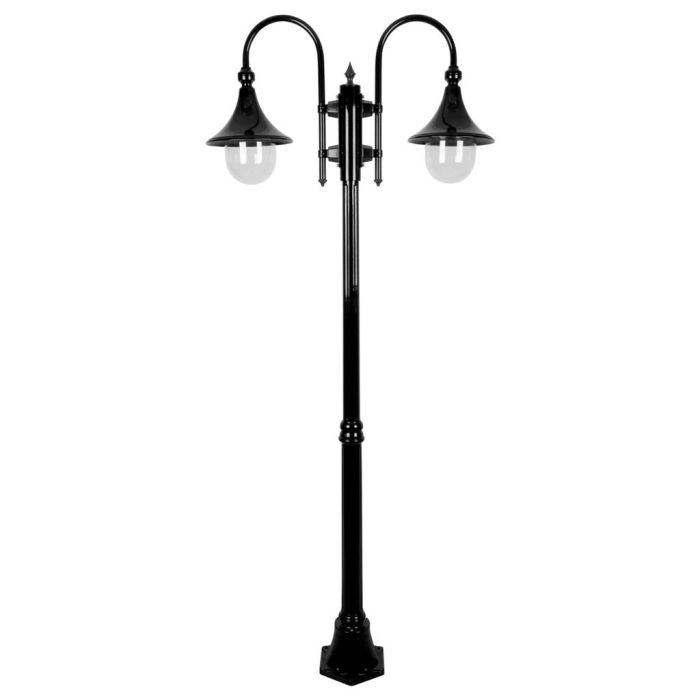 Monaco Twin Head Medium Post Light Black - 15837