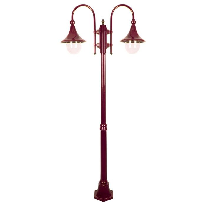 Monaco Twin Head Medium Post Light Burgundy - 15838