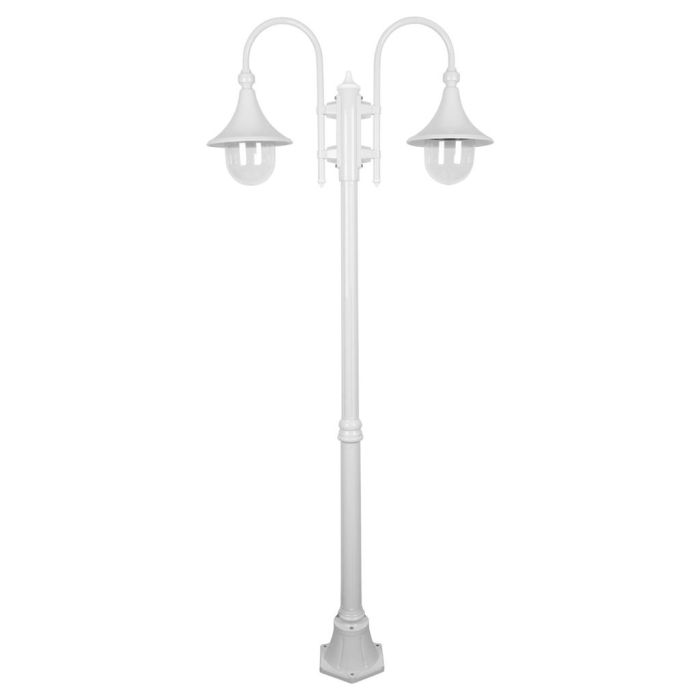 Monaco Twin Head Medium Post Light White - 15841