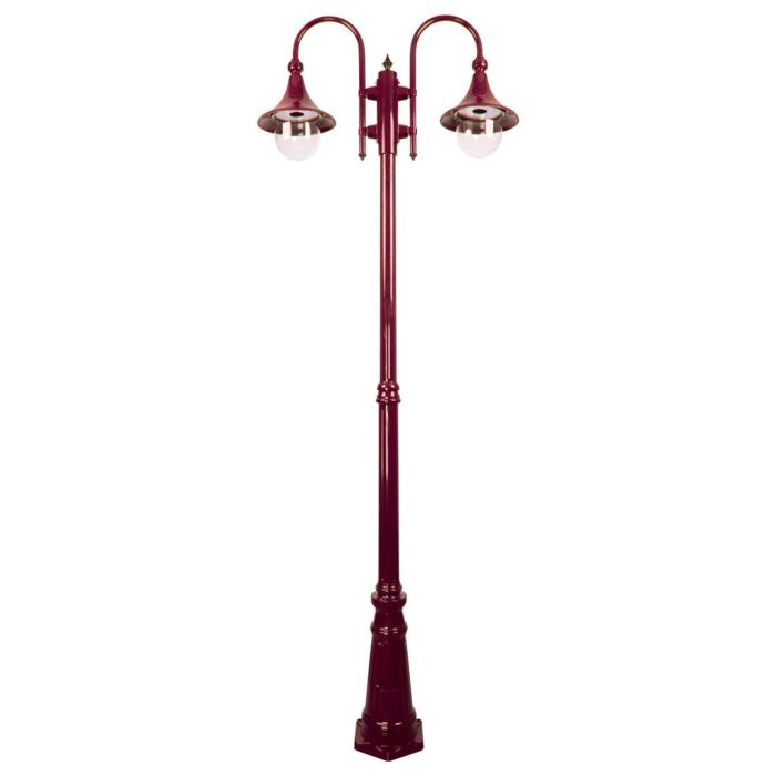 Monaco Twin Head Tall Post Light Burgundy - 15850