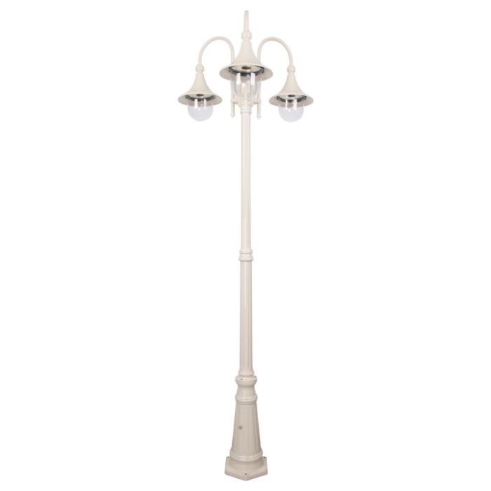 Monaco Triple Head Tall Post Light Beige - 15854	