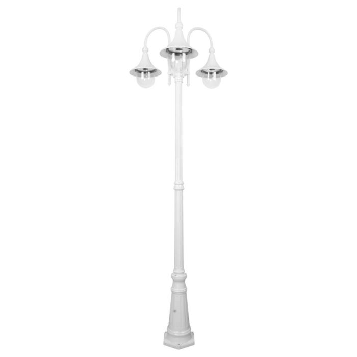 Monaco Triple Head Tall Post Light White - 15859	