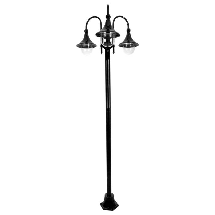 Monaco Triple Head Tall Plain Post Light Black - 15861	