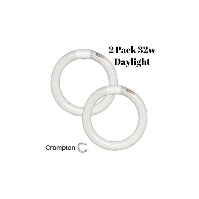 2 Pack 32W T9 Circular Fluorescent Tubes Lamps 6000K Cool Dayligh...