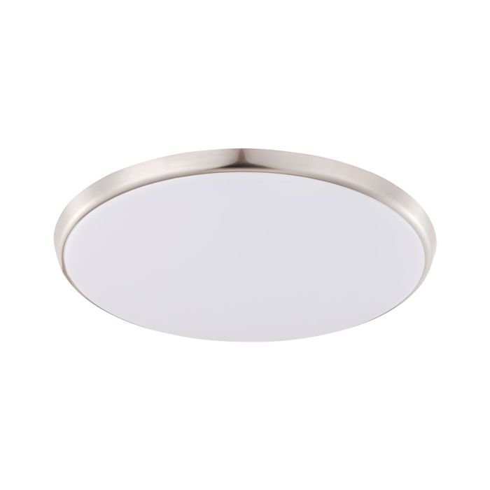 Ollie 18W Dimmable LED Oyster Light 250MM Satin Nickel / Tri-Colour - 203698