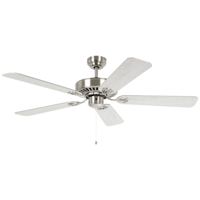 Waikiki 52" AC Ceiling Fan Satin Nickel with Oak Blades 20518108