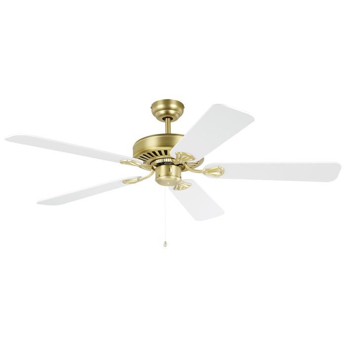 Waikiki 52" AC Ceiling Fan Brushed Brass with White Blades 20518111