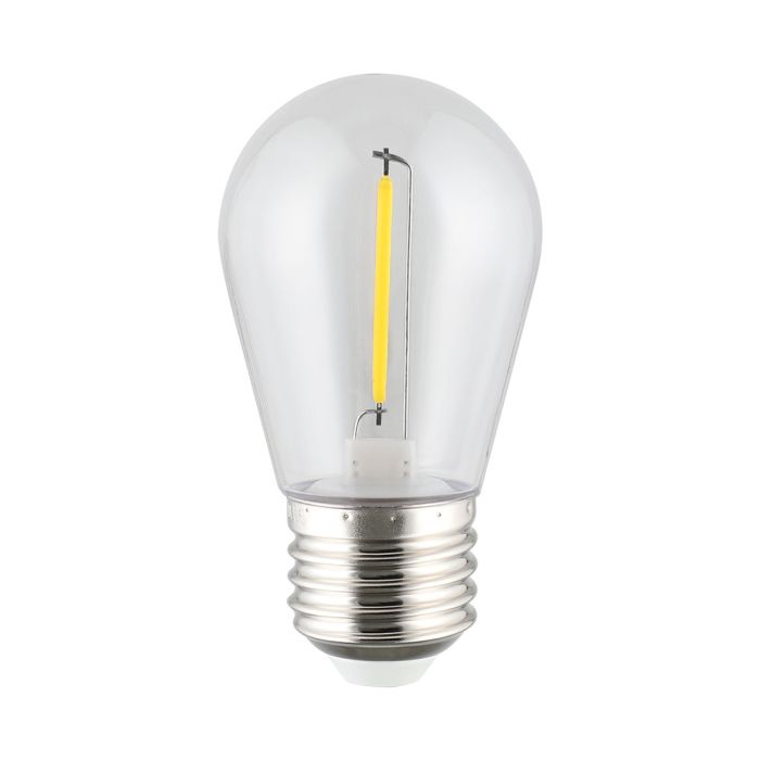 Shatterproof S14 12V DC LED 0.4W E27 Festoon Globe Yellow 205408