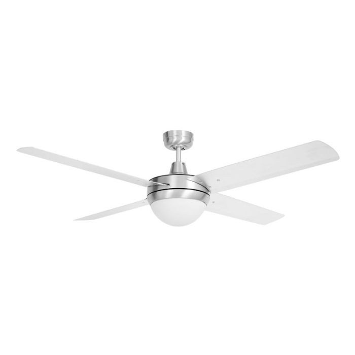 Brilliant Lighting TEMPEST ALUMINIUM 52" CEILING FAN BRUSHED ALUMINIUM WITH B22LIGHT 18942/26