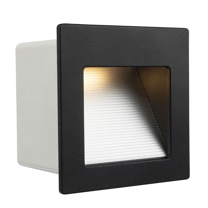 Hensey LED Indoor Step Light Matt Black 3W Warm White 3000k - 21523/06