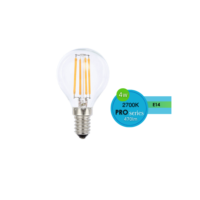 FANCY ROUND CLEAR 4W E12 DIMMABLE 2700K LUS20230