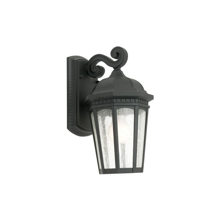 CAMBRIDGE 1 LIGHT EXTERIOR WALL LIGHT (CAMB1EBLK) BLACK  COUGAR LIGHTING