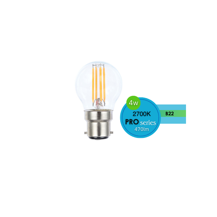 FANCY ROUND CLEAR 4W B22 DIMMABLE 2700K LUS20232