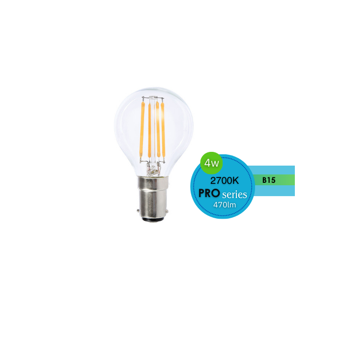 FANCY ROUND CLEAR 4W B15 DIMMABLE 2700K LUS20233