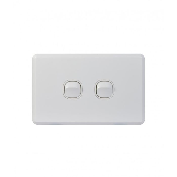 Cheetah Switch Horizontal 2 Gang 16AX/20A 250V (CHSW2G) GSM