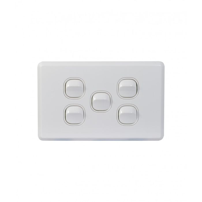 Cheetah Switch Horizontal 5 Gang 16AX/20A 250V (CHSW5G) GSM