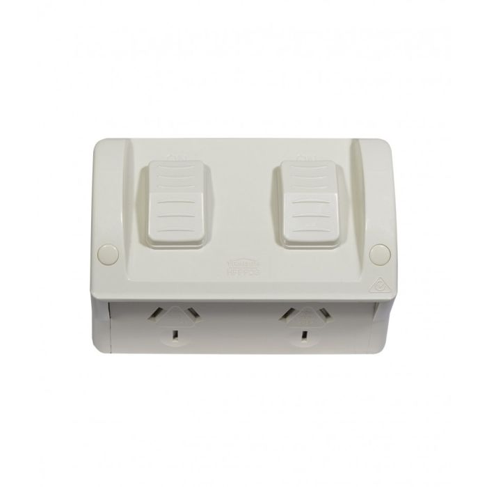 Hippo Double Outdoor Power Point IP54 10A (HPPP2G) GSM