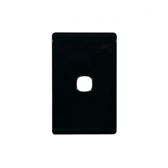 Leopard Switch Plate Vertical 1 Gang (LESWPV1GBLK) Black GSM