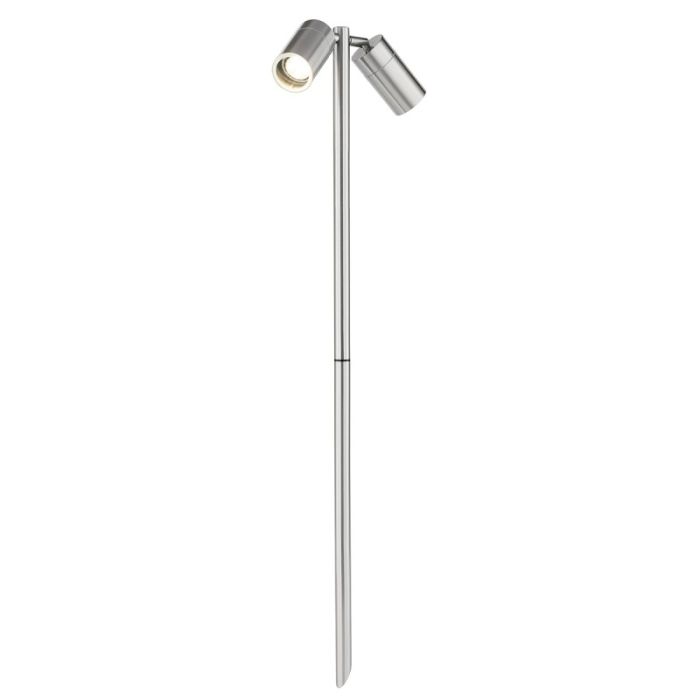 DENVER-II 2 LIGHT TALL GARDEN SPIKE (19400/16) Stainless Steel BRILLIANT LIGHTING