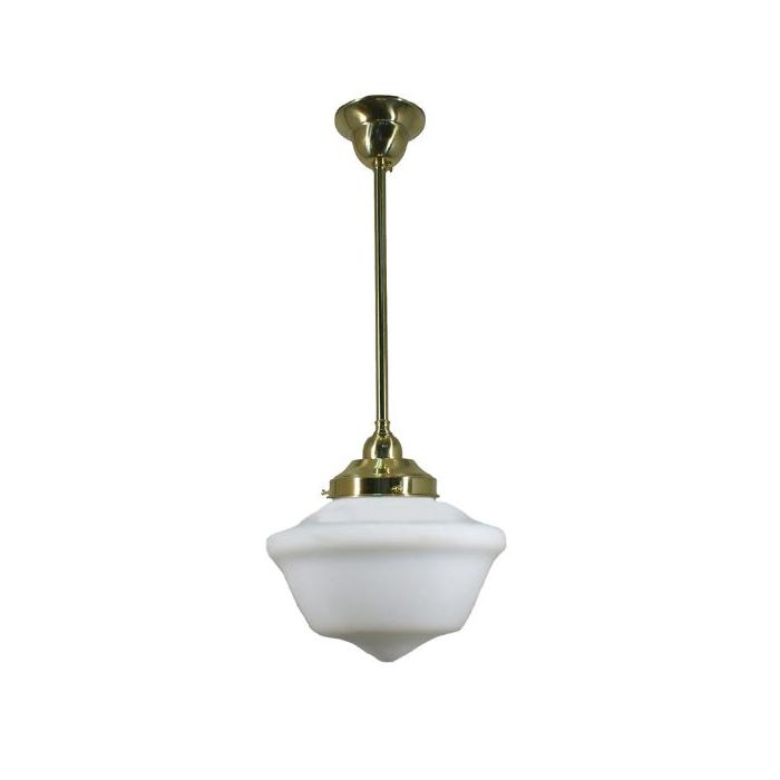 Standard Rod Set Pendant - 9" Victorian Schoolhouse / Polished Brass