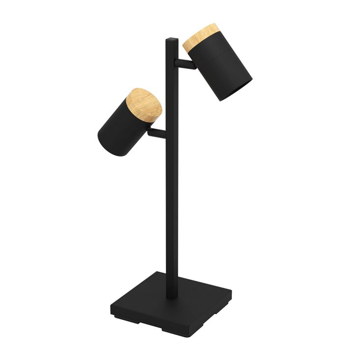 CARTAGENA TABLE LAMP 2X5W GU10 LED 4000K BLK/WOOD  390069N