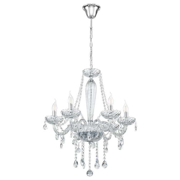 Basilano 1 6 Light Chandelier Chrome / Clear - 39099