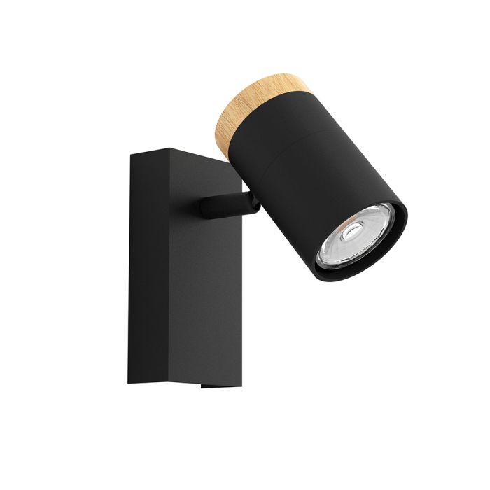 CARTAGENA SP 1X5W LED 4000K BLK/WOOD  39647N