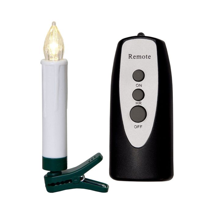 XMAS CANDLE X10 SET WARM WHT CLIP-ON W/REM 410003