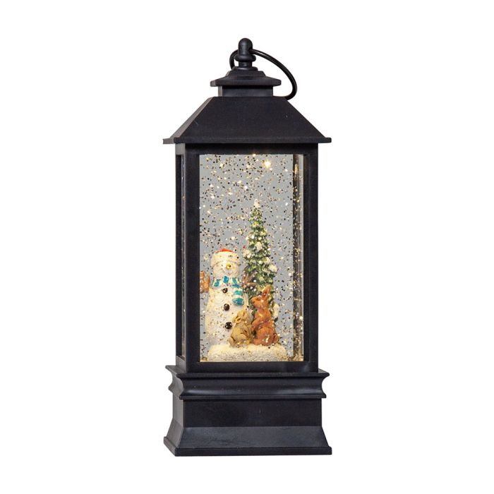 XMAS WINTER SNOWMAN LANTERN BLK 411232