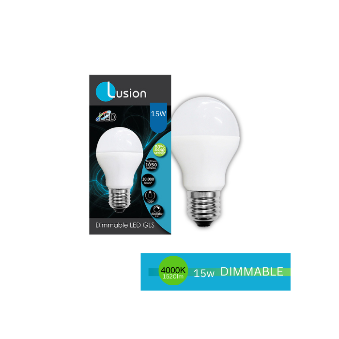 GLS LED 240V 15W E27 OPAL 4000K DIMMABLE LUS20432